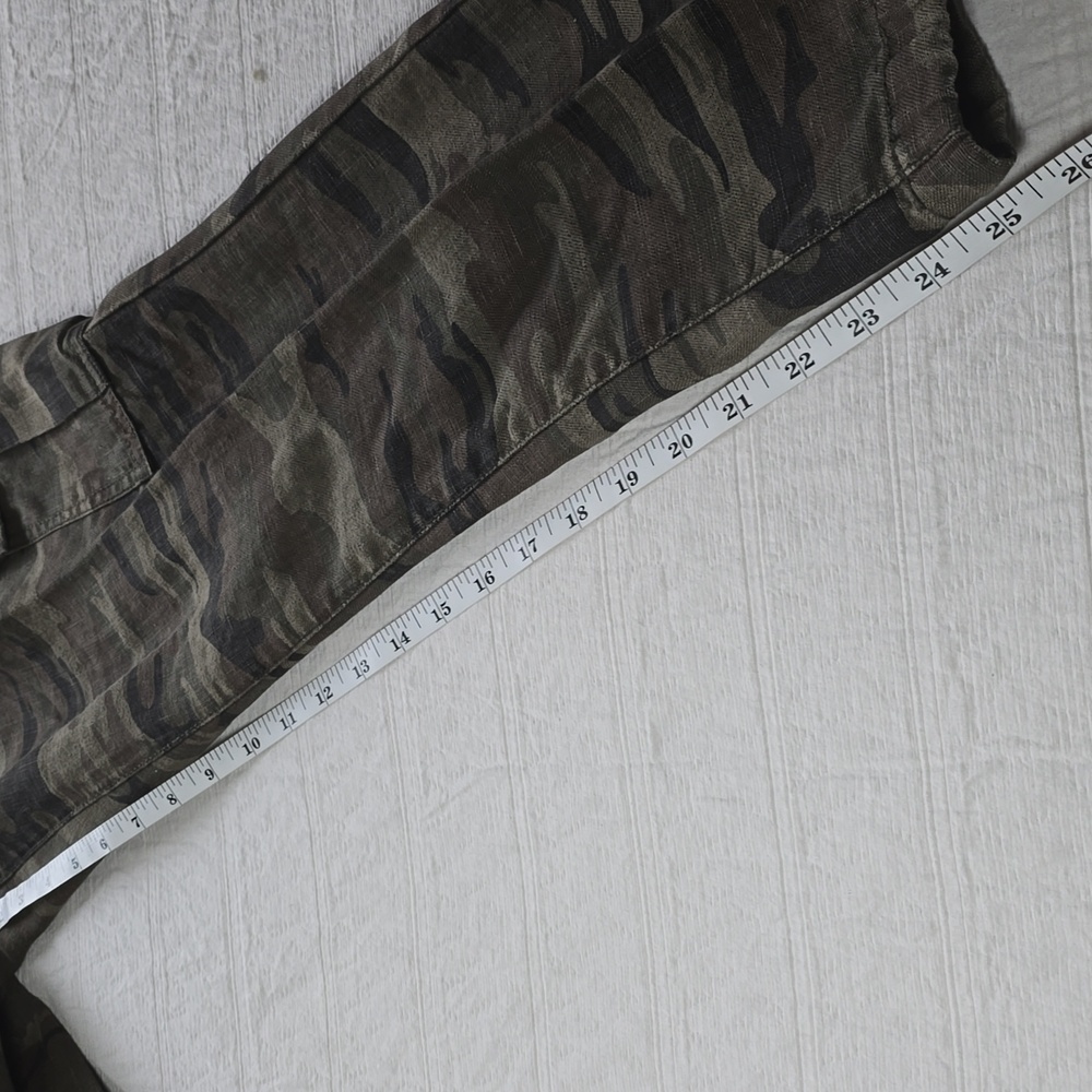 SANCTUARY X Anthropologie Discoverer Linen Camo Cargo Pants Size XS - Picture 9 of 16